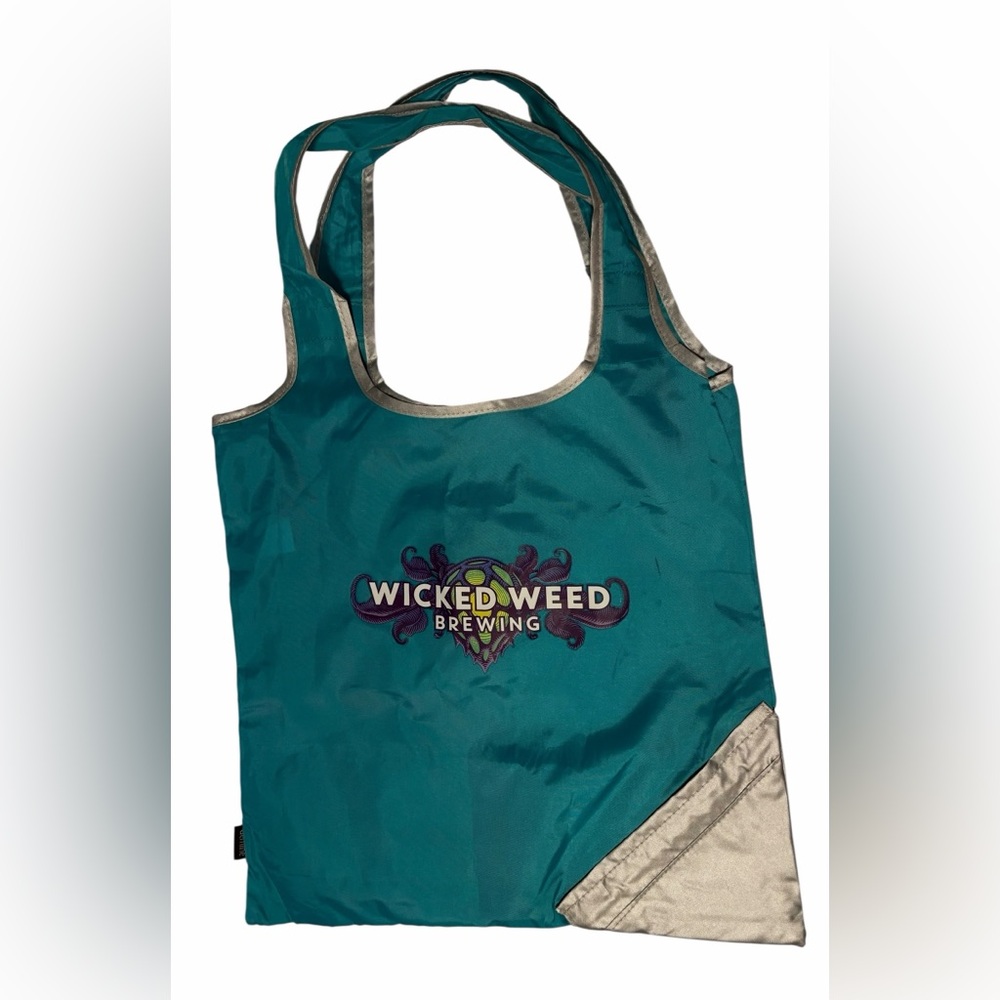 Wicked Weed Teal Reusable Nylon Shopping Tote. NEW